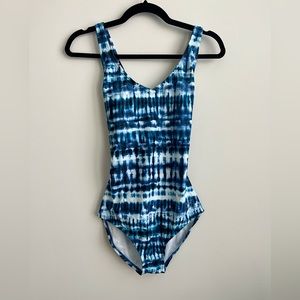 NWT Speedo Criss Cross Straps Blue/White One Piece